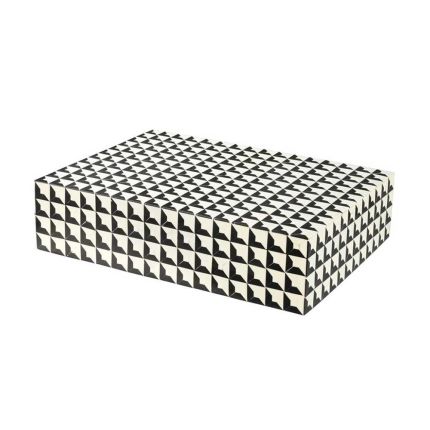 Luxury black and white monochromatic storage box 