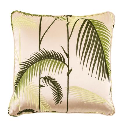 Asymmetrical palm leaf pattern cushion