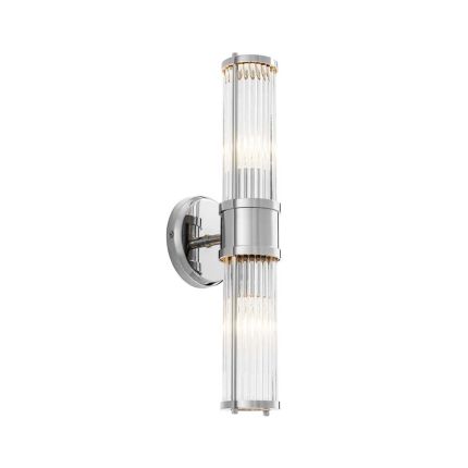 Stainless steel double glass rod design wall lamp