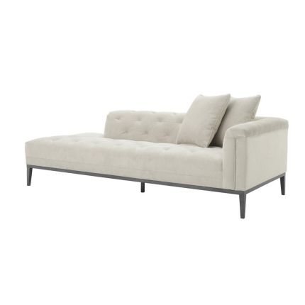 deep-buttoned cream lounge sofa with black legs 