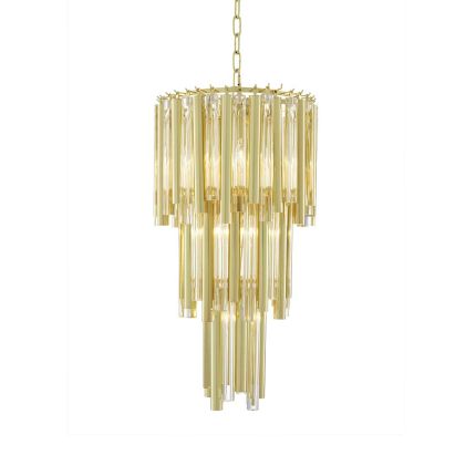 Glamorous gold/glass droplet 4 tier chandelier - Small