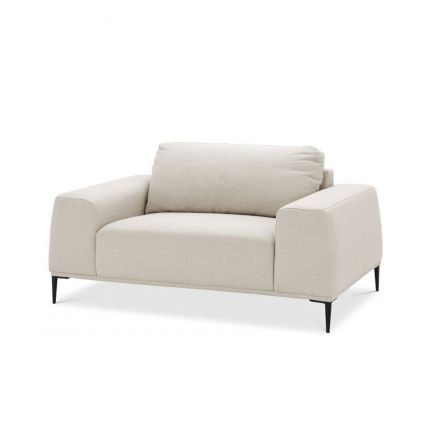 A luxurious natural fabric upholstered love seat