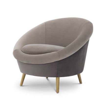 A chic contemporary grey and greige velvet chair