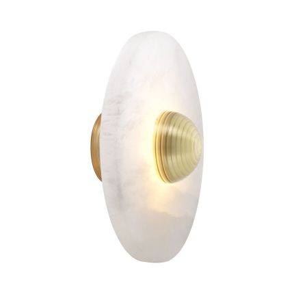 alabaster wall lamp with brass finish