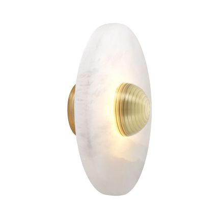 alabaster wall lamp with brass finish