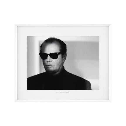 Exquisite black and white photography depicting Jack Nicholson in Ray-ban sunglasses