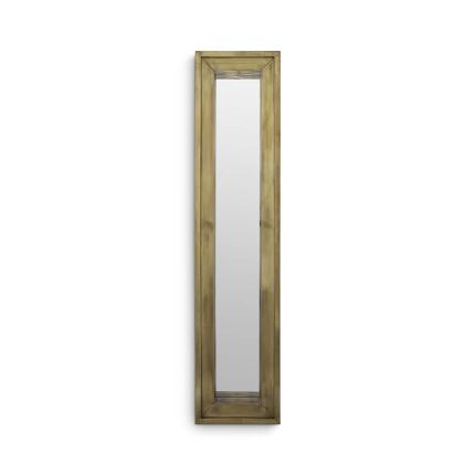 Magenta Rectangular Mirror - Brass - S