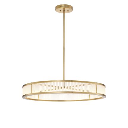 A luxury chandelier by Eichholtz with an antique brass finish 
