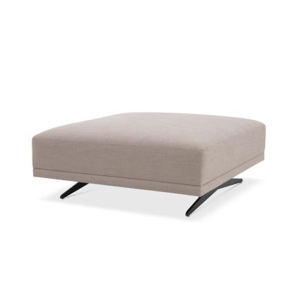 A luxurious avalon sand ottoman with black legs by Eichholtz
