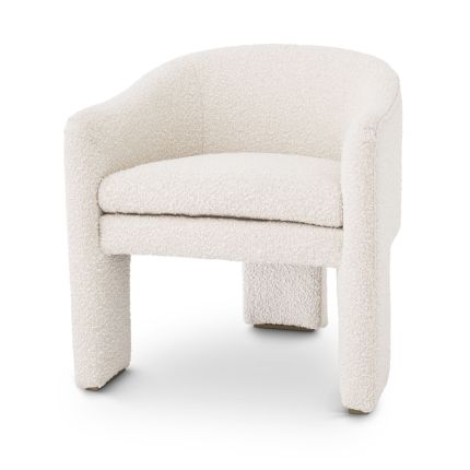 Luxurious retro/contemporary boucle cream chair by Eichholtz