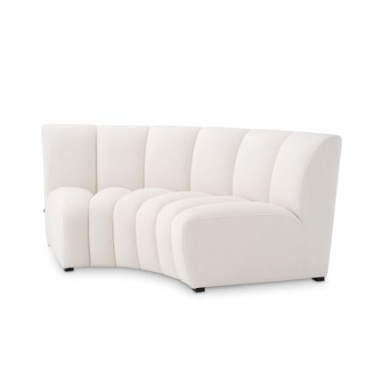 Luxurious corner sofa with fluting detail in Savona White