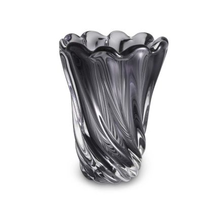 A small handblown vase in grey glass.
