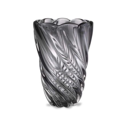 A handblown vase in grey glass.