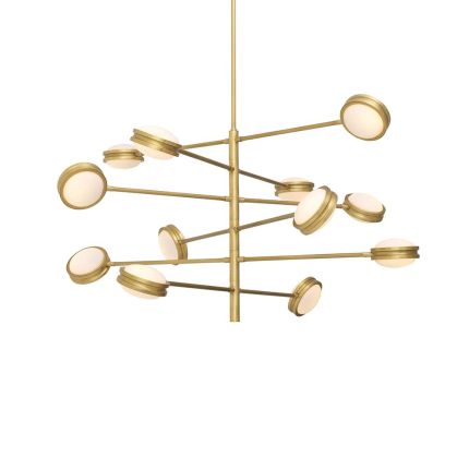 Brass chandelier with multiple adjustable arms