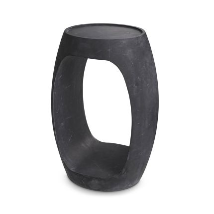 Mid-century modern style side table crafted from solid black marble