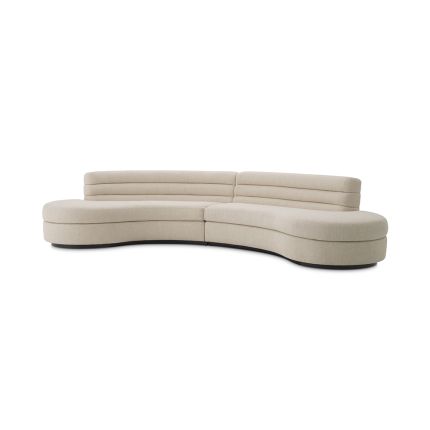 A sumptuous and curvaceous natural linen sofa by Eichholtz 