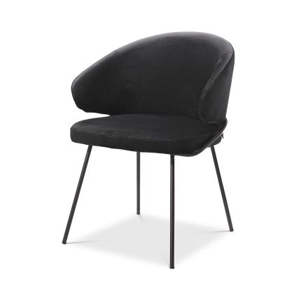 Sleek and modern dining chair with wrap-around arm/back rest and tapered legs