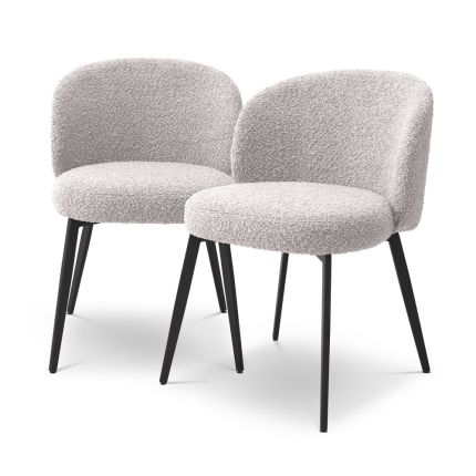 Eichholtz Lloyd Dining Chairs - Set of 2 - Boucle Grey 