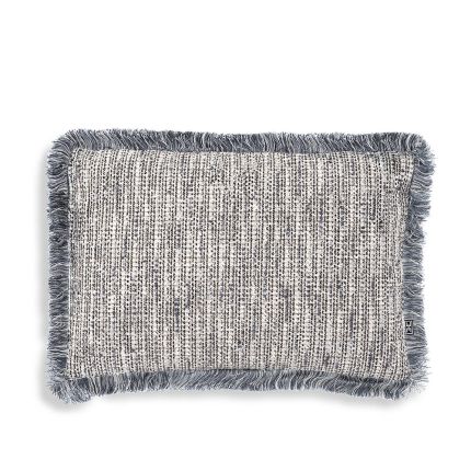 A luxury blue cushion by Eichholtz with fringing
