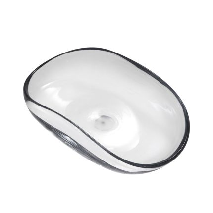 Elegant clear glass bowl featuring enchanting flowing shape