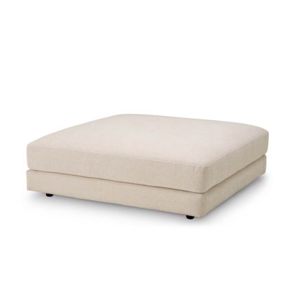 Sleek ottoman upholstered in Nuoro Beige fabric