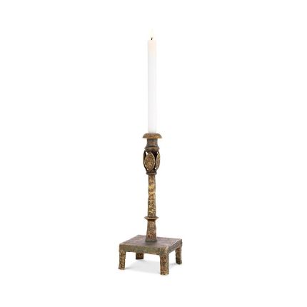 elegant antique-inspired brass candle holder
