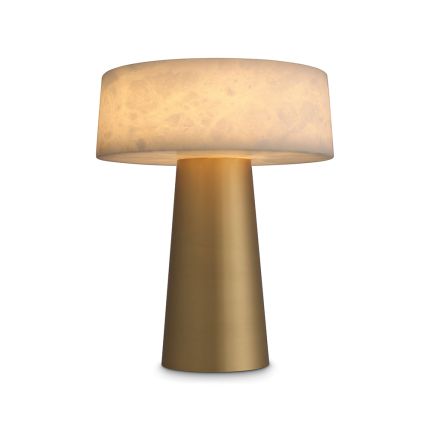 A charming side lamp by Eichholtz with an alabaster shade and antique brass finish