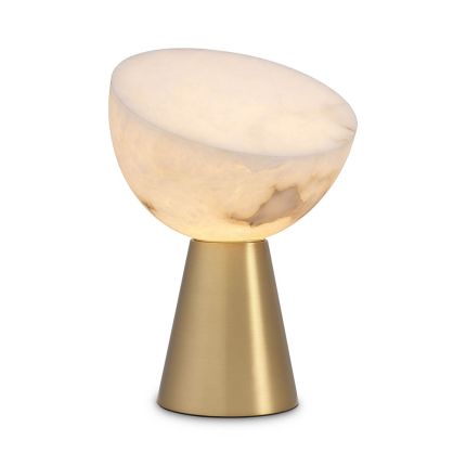 Captivating lamp with alabaster shade and brass plinth base