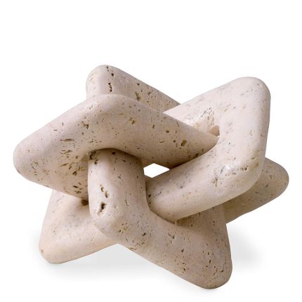 Knotted effect sculpture in natural travertine finish