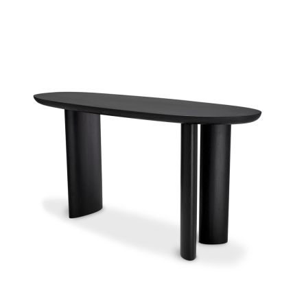 A sleek and stylish console table by Eichholtz with a sophisticated frame and rounded asymmetrical legs