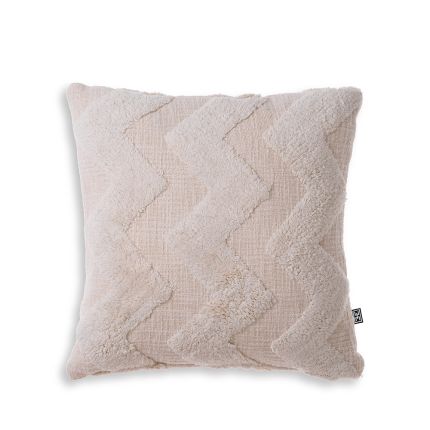 Chic cushion with zig-zag design in tufted cotton finish