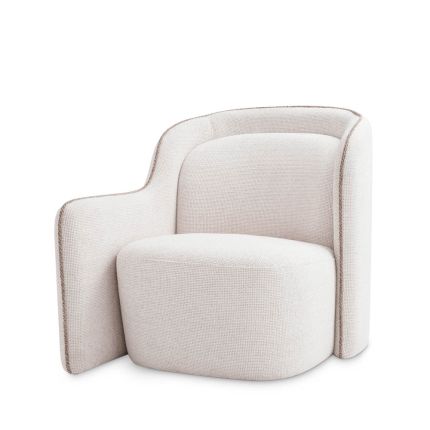 Elegant, sculptural chair with contrast piping detail