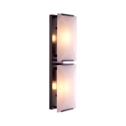 bronze wall lamp with square alabaster shades