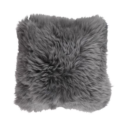 New Zealand dark grey sheepskin cushion
