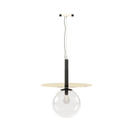 Metal structure ceiling lamp with large pendant