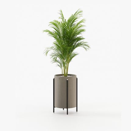Luxurious and modern raised planter with metallic rod detail