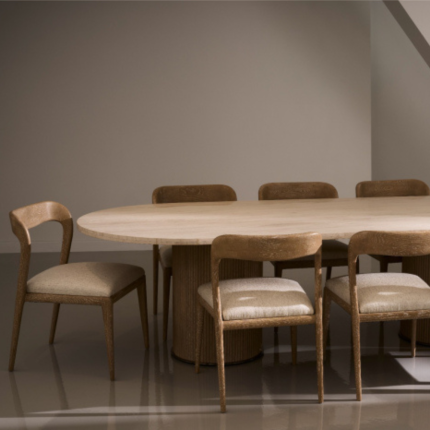 Rhythm Oval Stone Top Dining Table