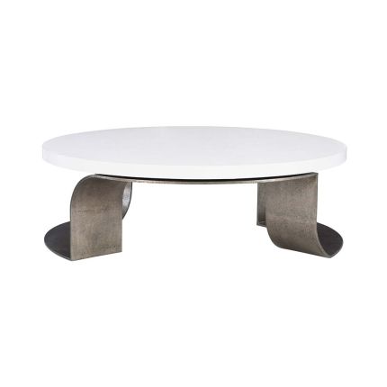 Coffee table with industrial and art deco influences