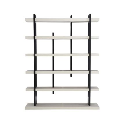 Abstract and contrasting display cabinet in black and white