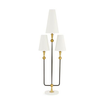 Elegant floor lamp with varying height lampshades