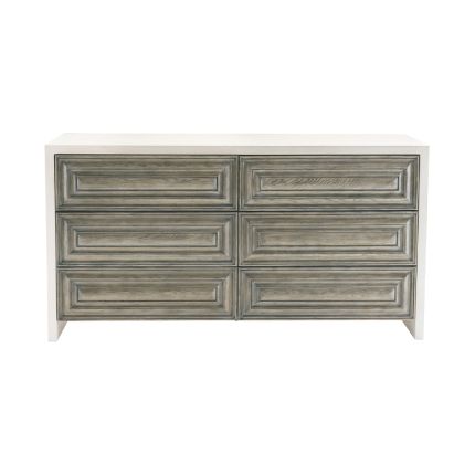A classic dresser from Bernhardt with a six touch to open drawers and a carved finish 