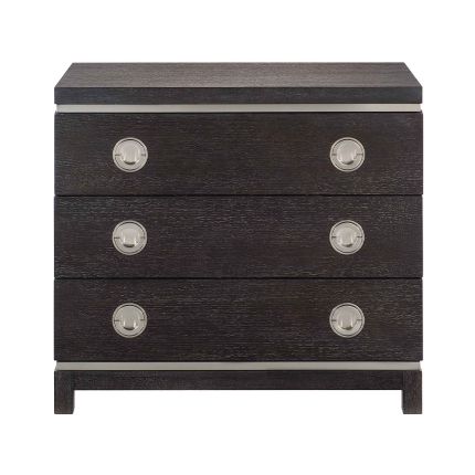 A beautiful bedside table with a cerused mink finish.