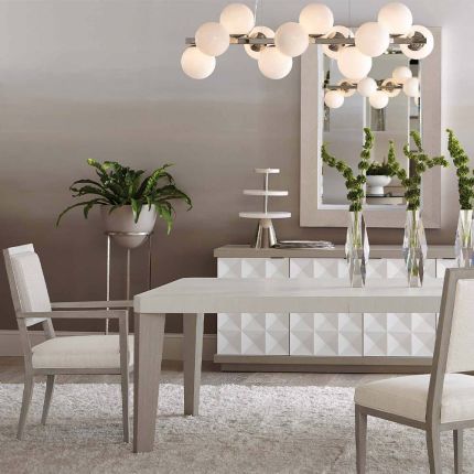 rectangular geometric dining table