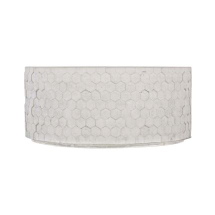 circular coffee table with honeycomb pattern