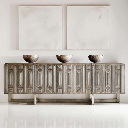 Art Deco inspired entertainment unit that's made from teak