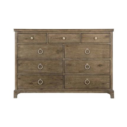 9 drawer dresser in a dark finish ready for any rustic interior.