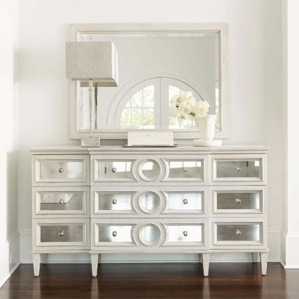 beautiful dresser with antiqued mirror glass