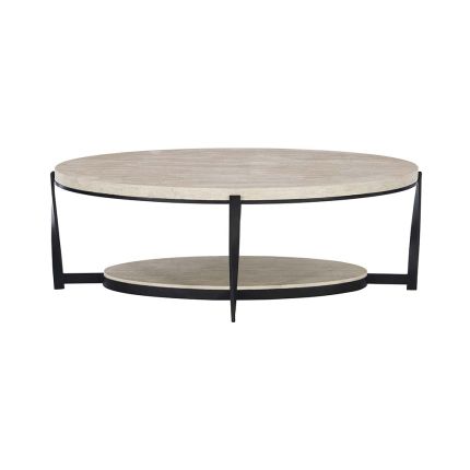 Adorable two tiered coffee table with twisted steel legs