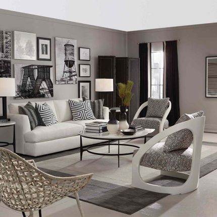 circular coffee table in black stainless steel and faux marble