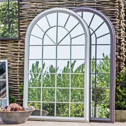 Erin Arched Outdoor Mirror - White